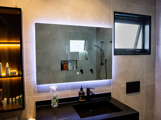 backlit led lighted bathroom mirrors rectangle shaped