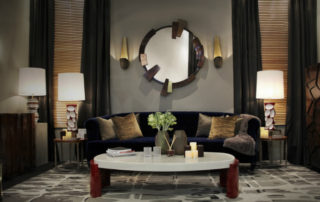 beautiful round mirror in living room