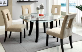 contemporary round kitchen glass table