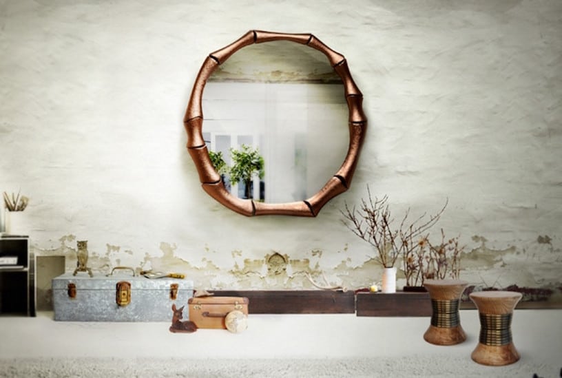 unique contemporary round wall mirror