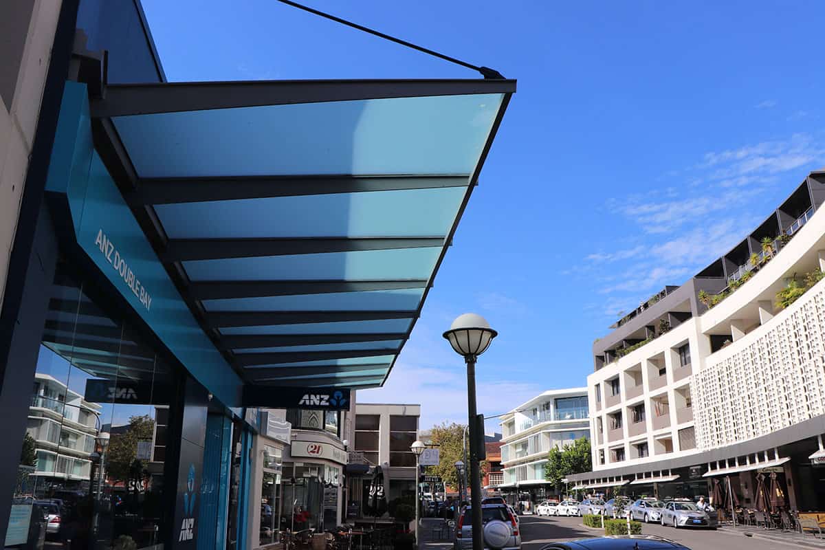Glass Awnings - ANZ Bank Double Bay