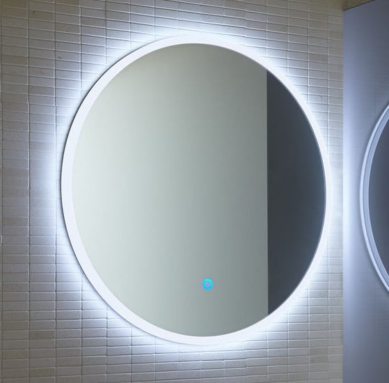 round illuminated bathroom wall mirror