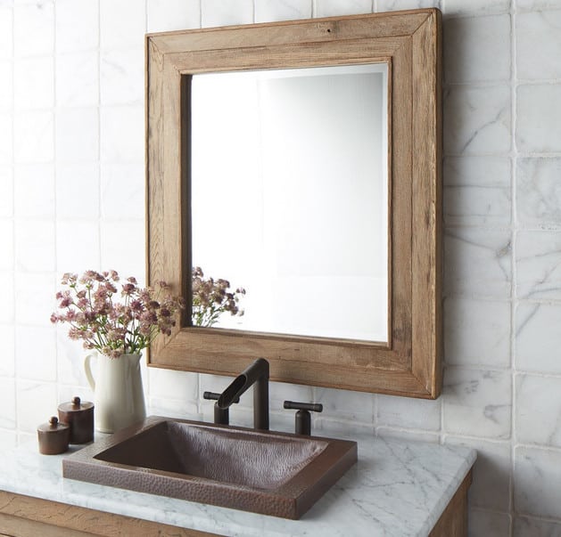 stylish wood framed mirror
