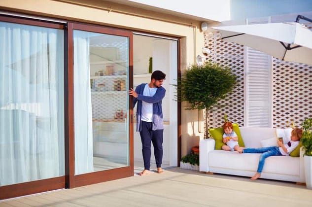 aluminium and glass sliding patio doors