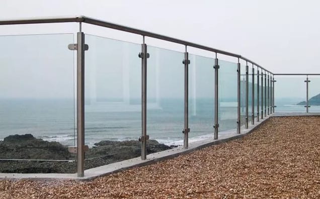 glass balustrades with stainless steel rail