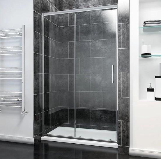 modern glass sliding shower door