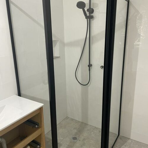 Black Fully Framed Shower Screen