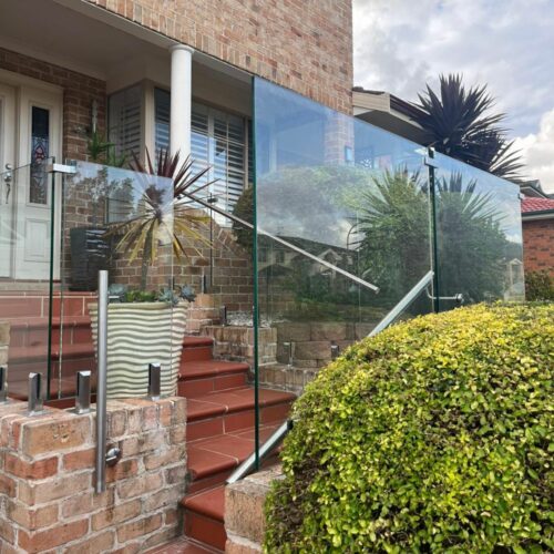 frameless glass balustrade with hand rails Willoughby Sydney