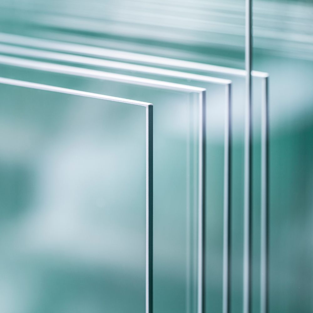 unprocessed commercial glass panels