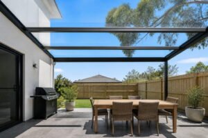Custom glass roof over an alfresco area on a Sydney home