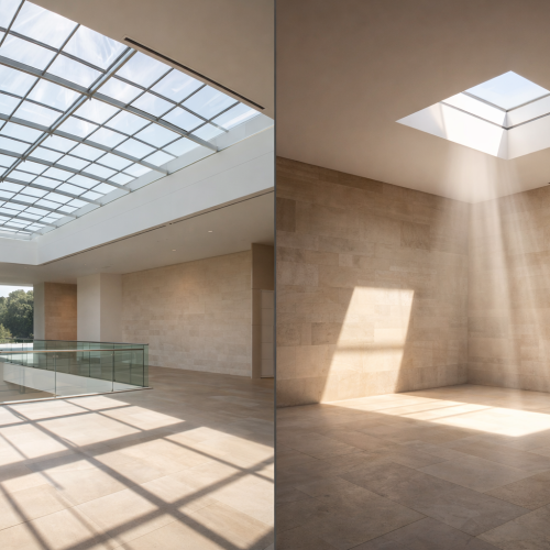 Aesthetic Differences Between Glass Roofs and Skylights