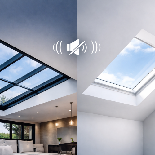 Sound Insulation Properties of Glass Roofs versus Skylights